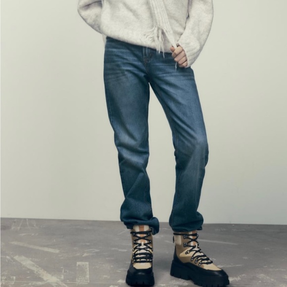 Zara combo ankle boots lace closure blogger favorite - Picture 6 of 6